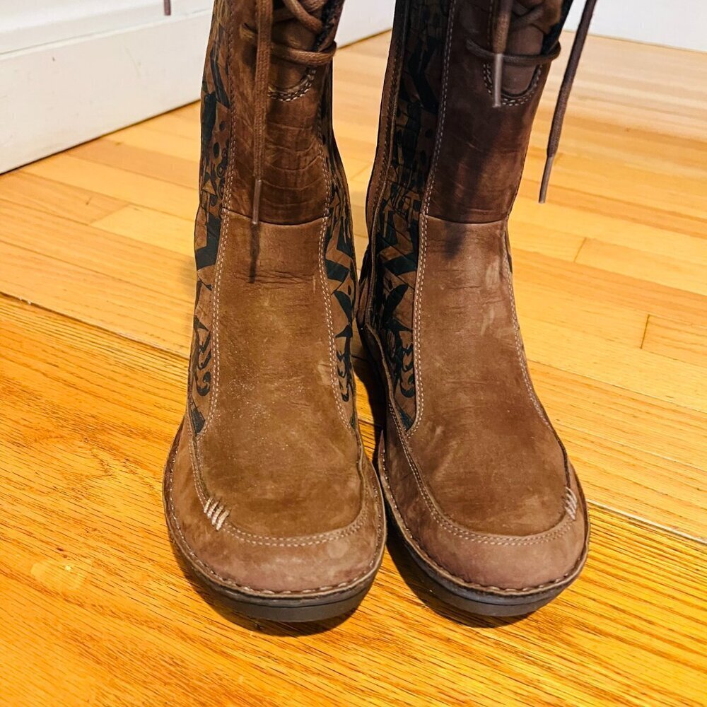TEVA Kiru Brown Nubuck Leather Aztec Fleece Lined Mid Calf Boots Women's 8.5 - Picture 14 of 16